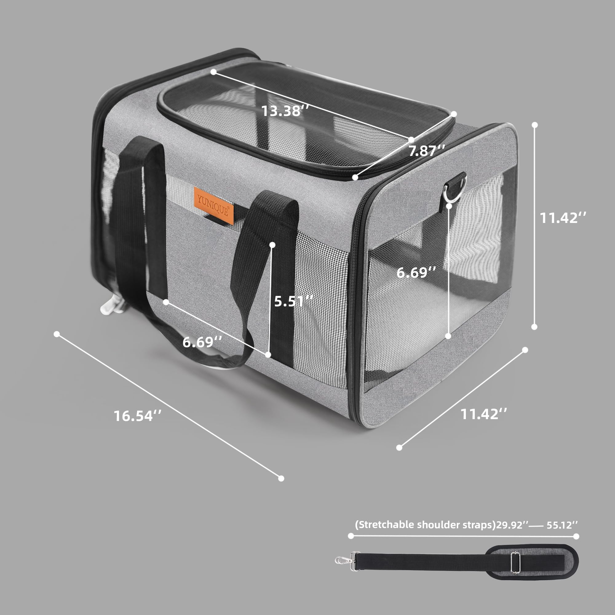 YUNIQUE paneles de malla para mayor ventilación durante el viaje.