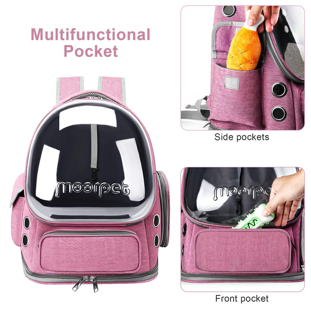 YUNLINLI Gato Mochila Bolsillos Laterales para guardar juguetes y snacks.