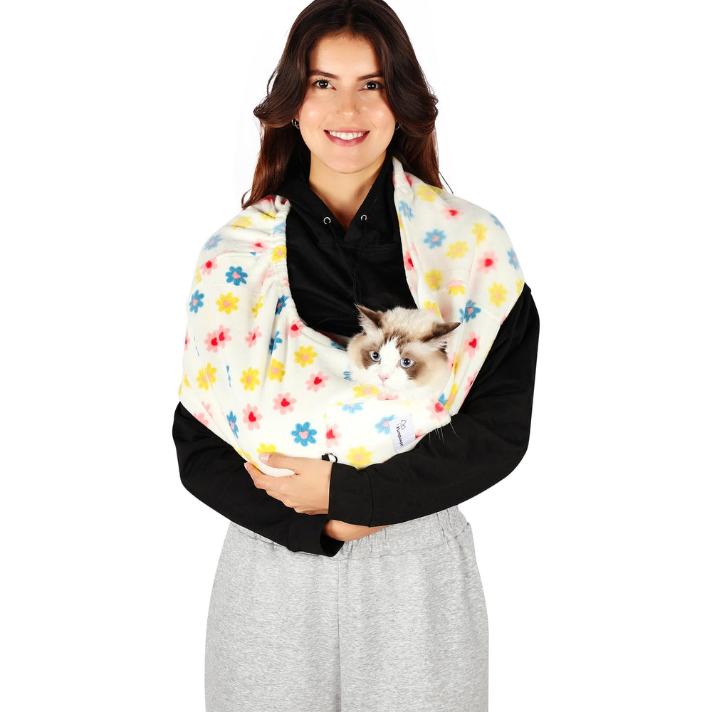 Yunpawpet bandolera sin manos para gatos y perros pequeños, comodidad cercana