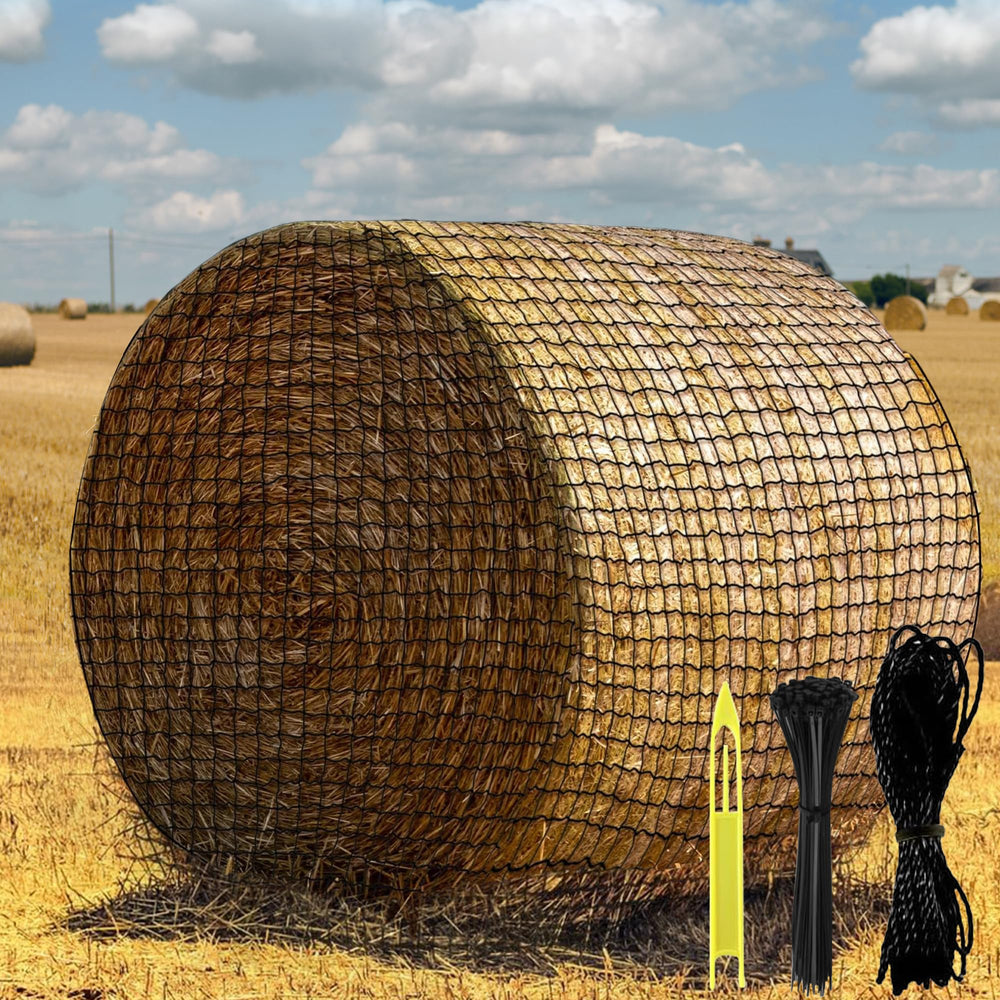 YUNPHDA, red de heno 5x5ft, facilita consumo lento y evita desperdicios de pacas.