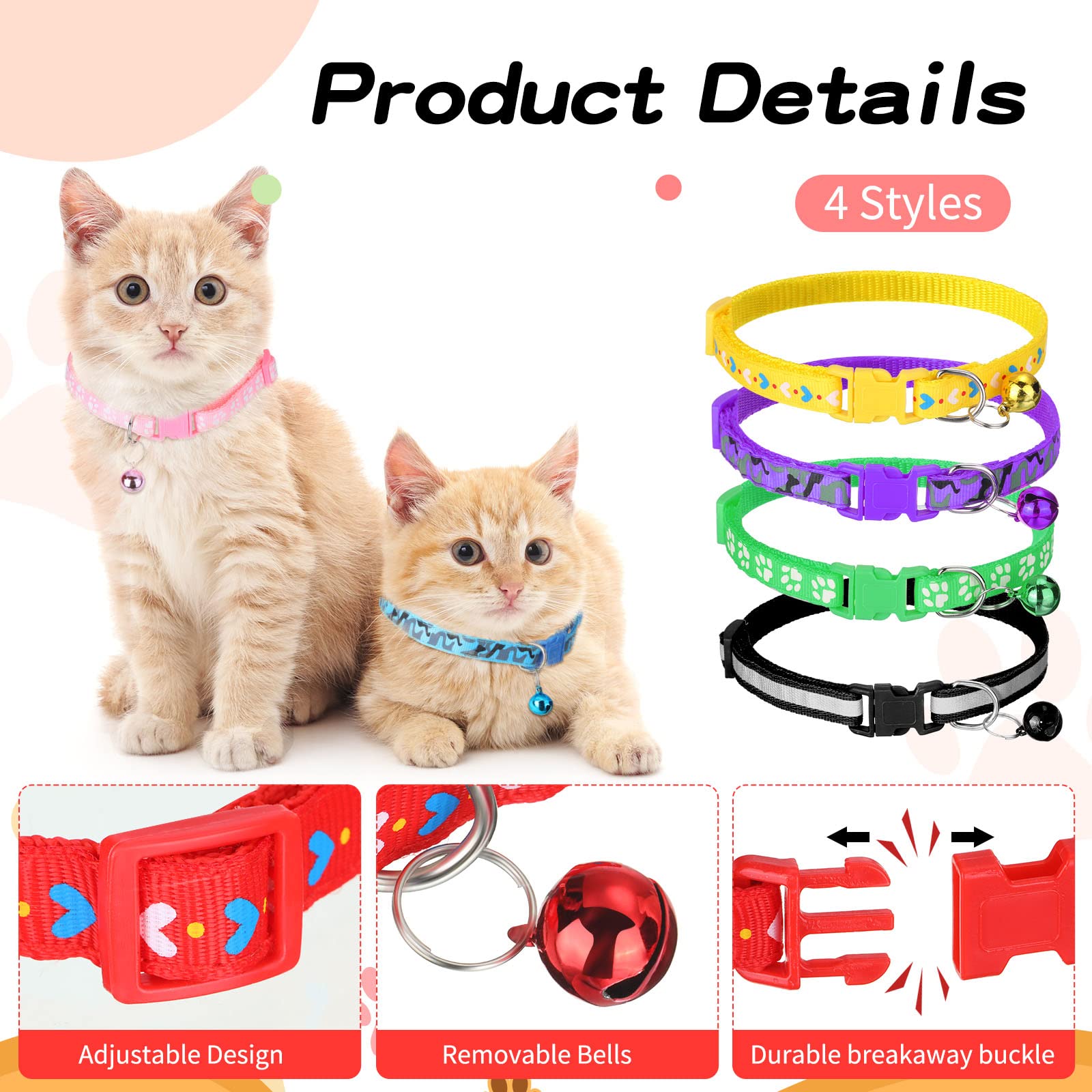 Collar Yunsailing con patrones variados para distinguir a la mascota.