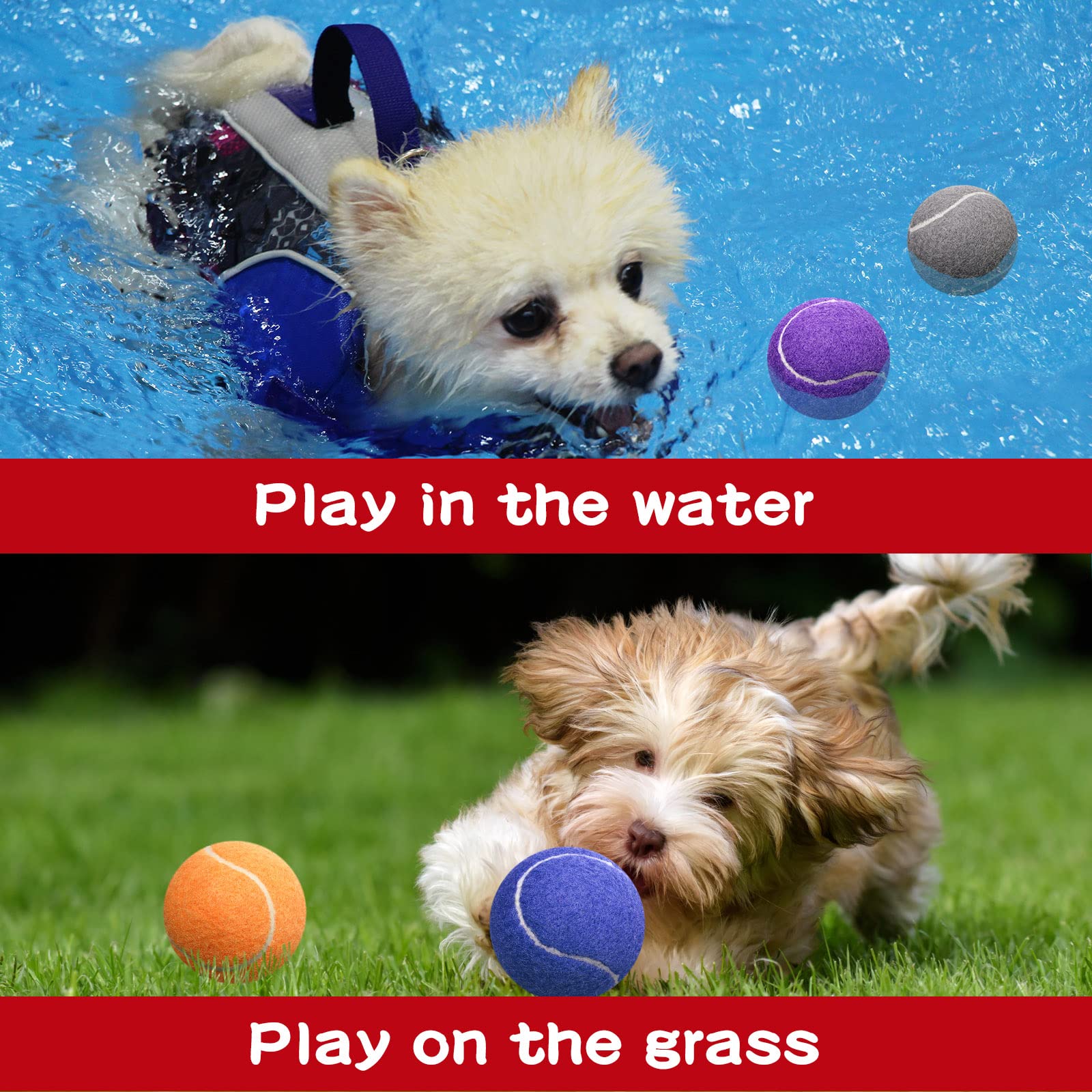 Pelotas multicolor de Yunsailing para perros, ideal para buscar y jugar.