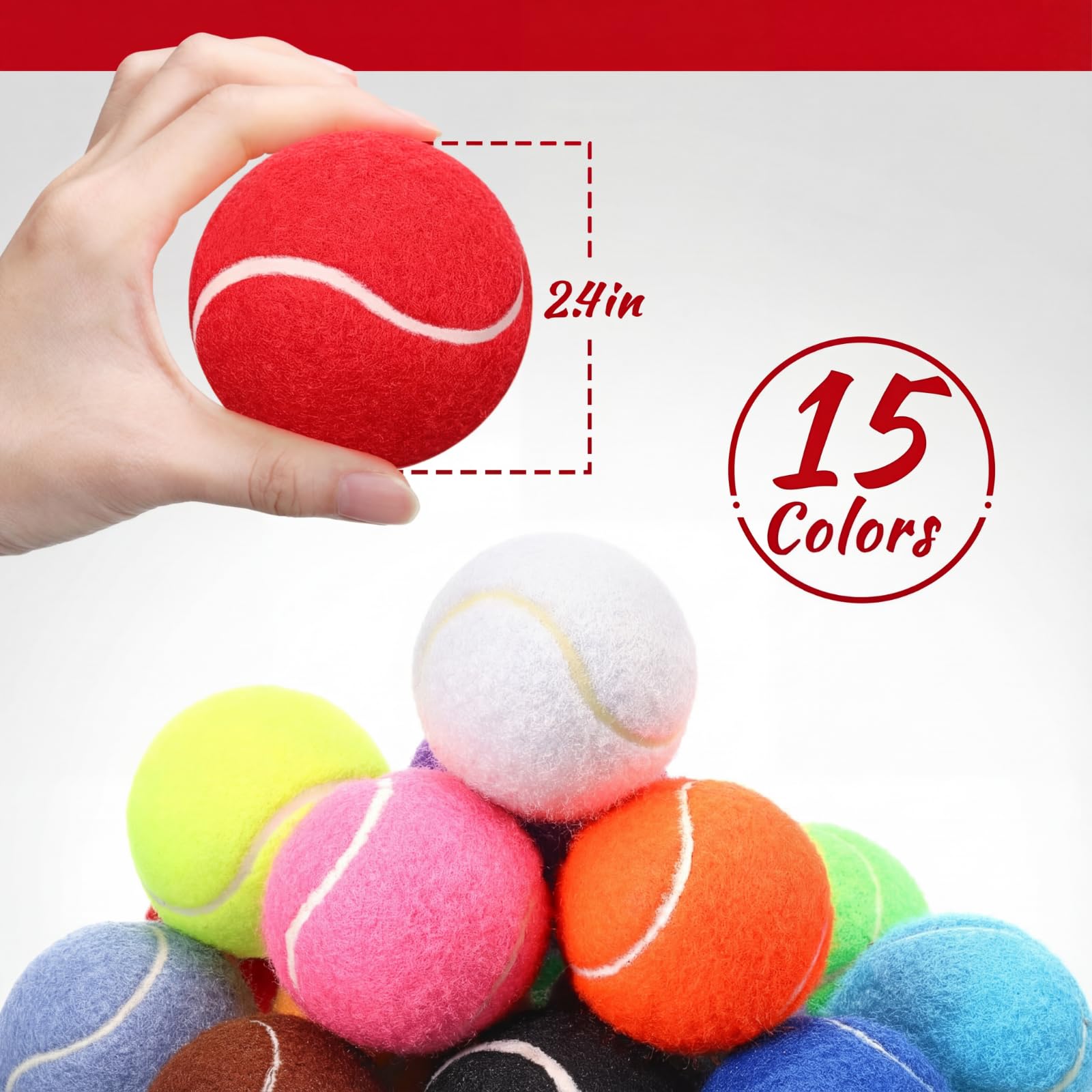 Yunsailing pelotas tenis perro colores vivos para añadir estímulo visual durante el juego.