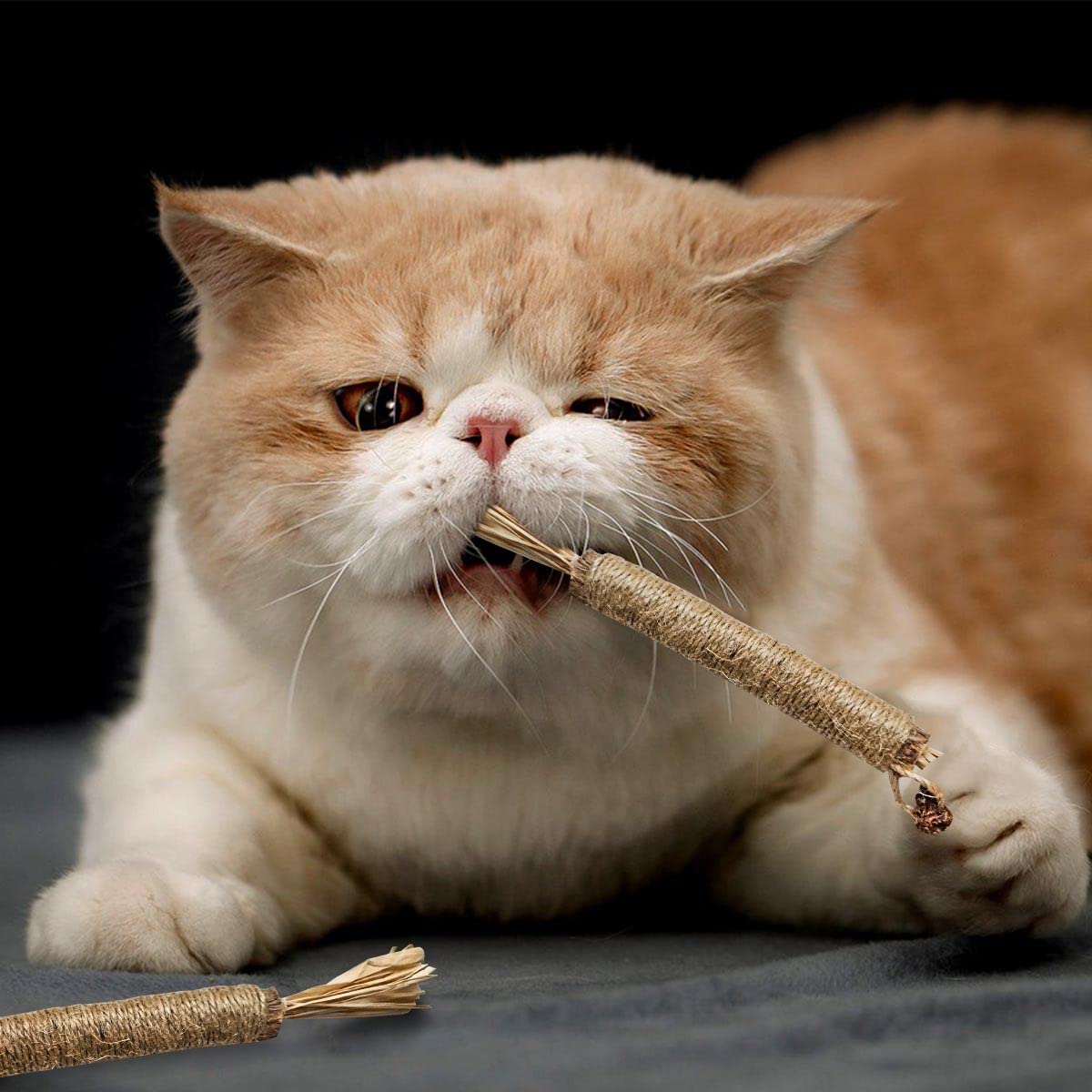 Palitos Silvervine de Yuntop para masticar, enfoque en limpieza suave de dientes.