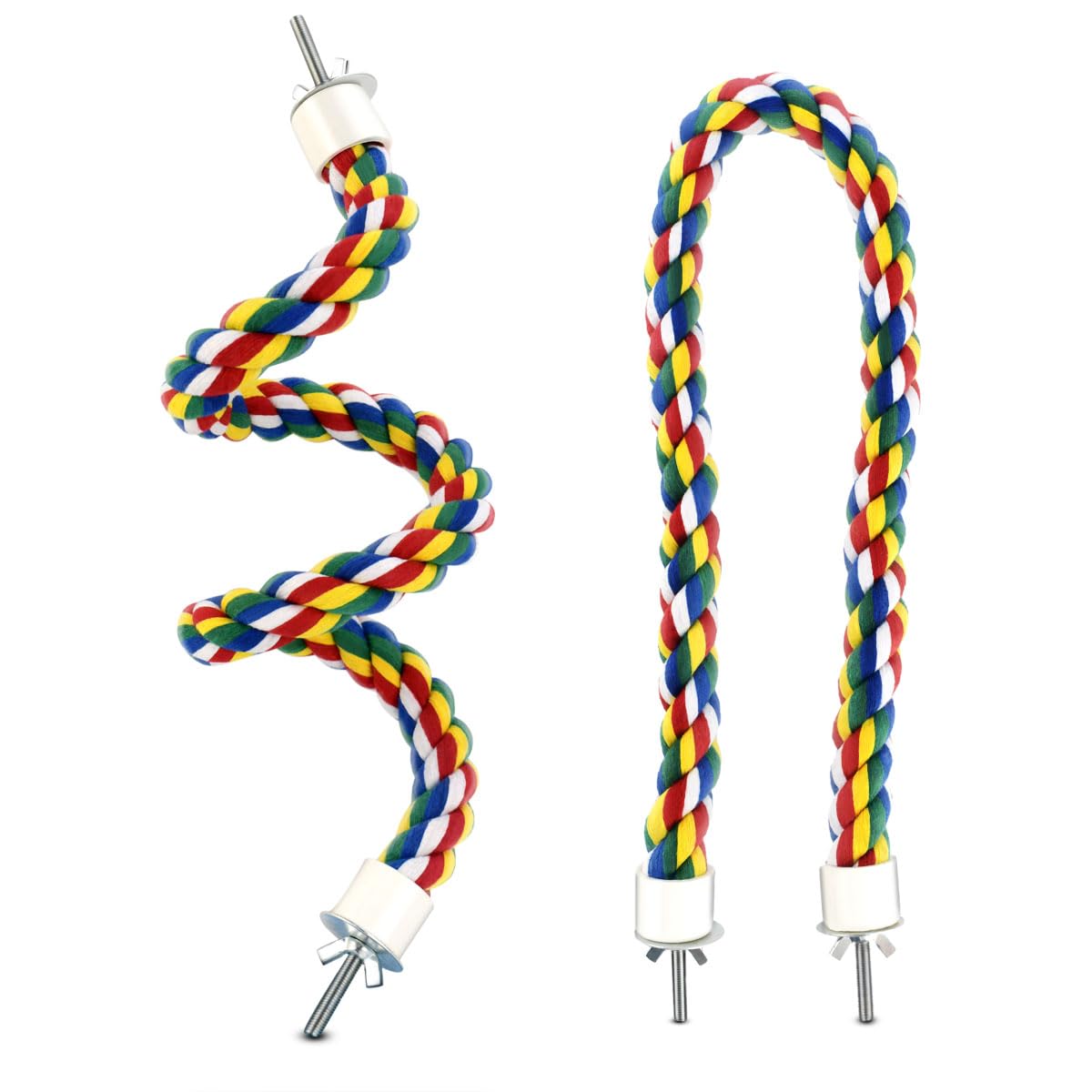 Yuntop percha espiral para pájaros, 23,6 pulgadas, fomenta ejercicio y agarre seguro.