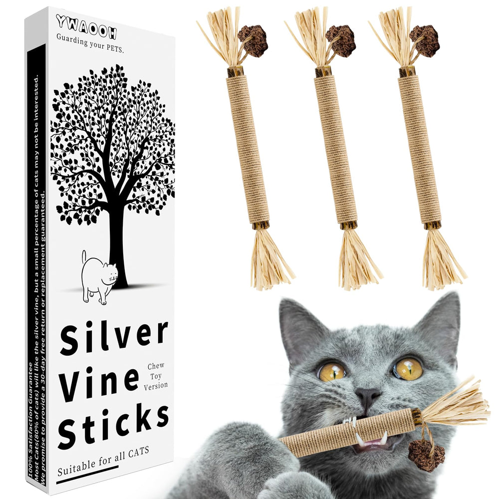 Juguete YWAOOH varitas silvervine pack para gatos, ideal para juego y dentición