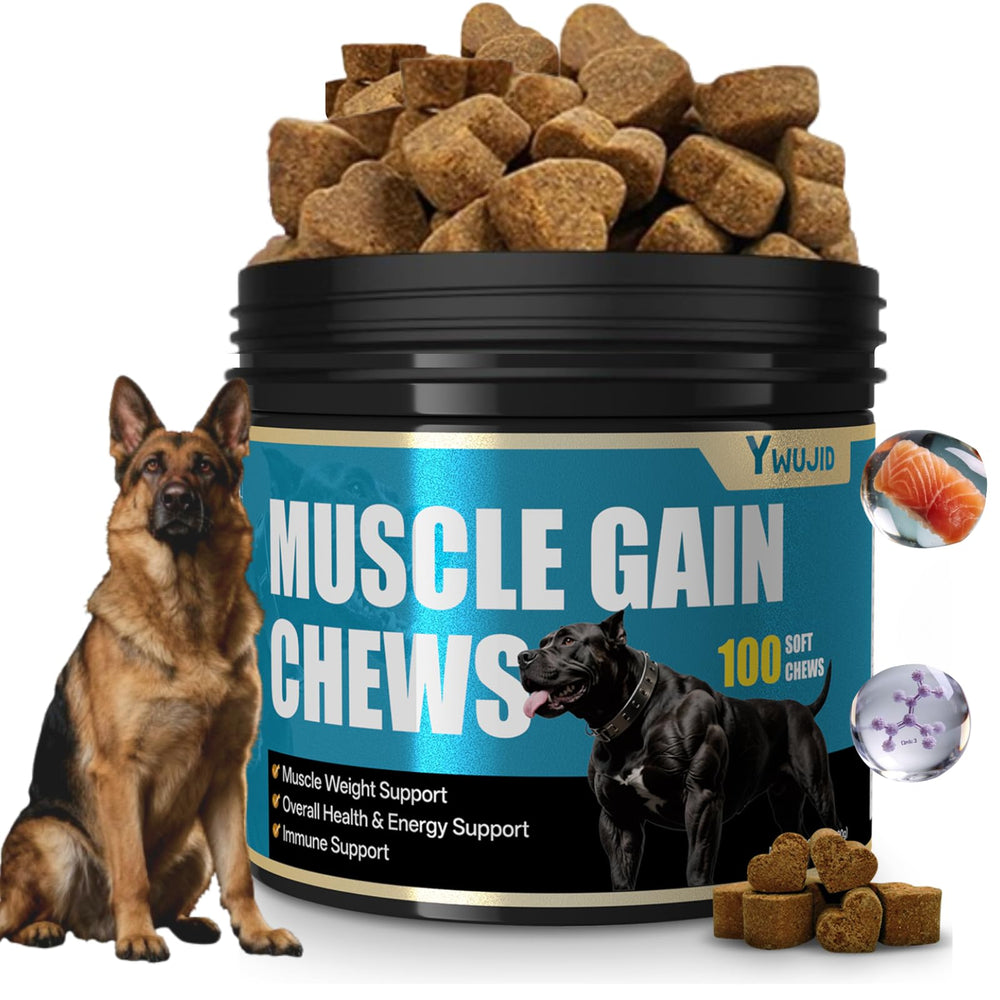 YWUJID masticables para perro con sabor salmón que apoyan el desarrollo muscular.