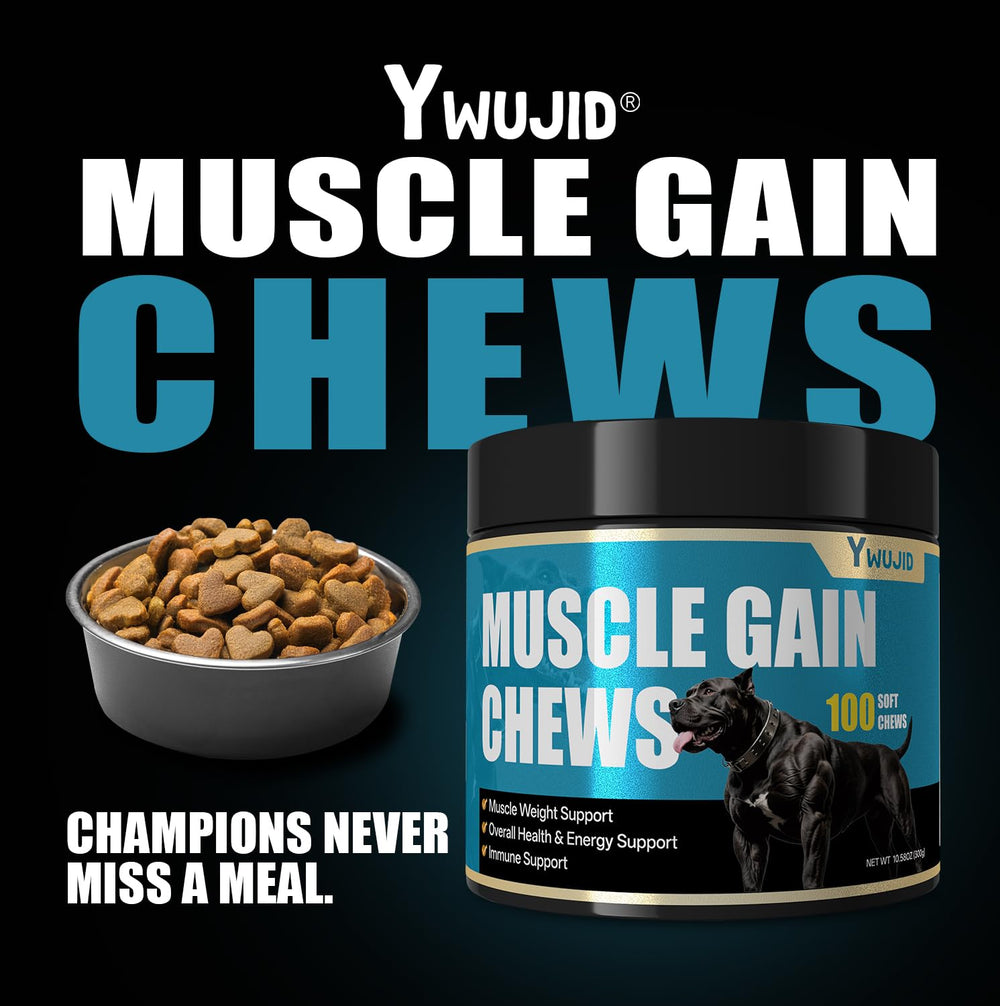 YWUJID proteína whey en masticables para perro favorece la masa muscular.