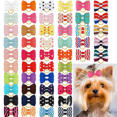 Lazo Yxiang con lunares amarillos para pelo de mascotas, ideal para salidas diarias.