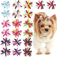 Lazo para perro Yxiang con puntos coloridos, perfecto para peinados divertidos.