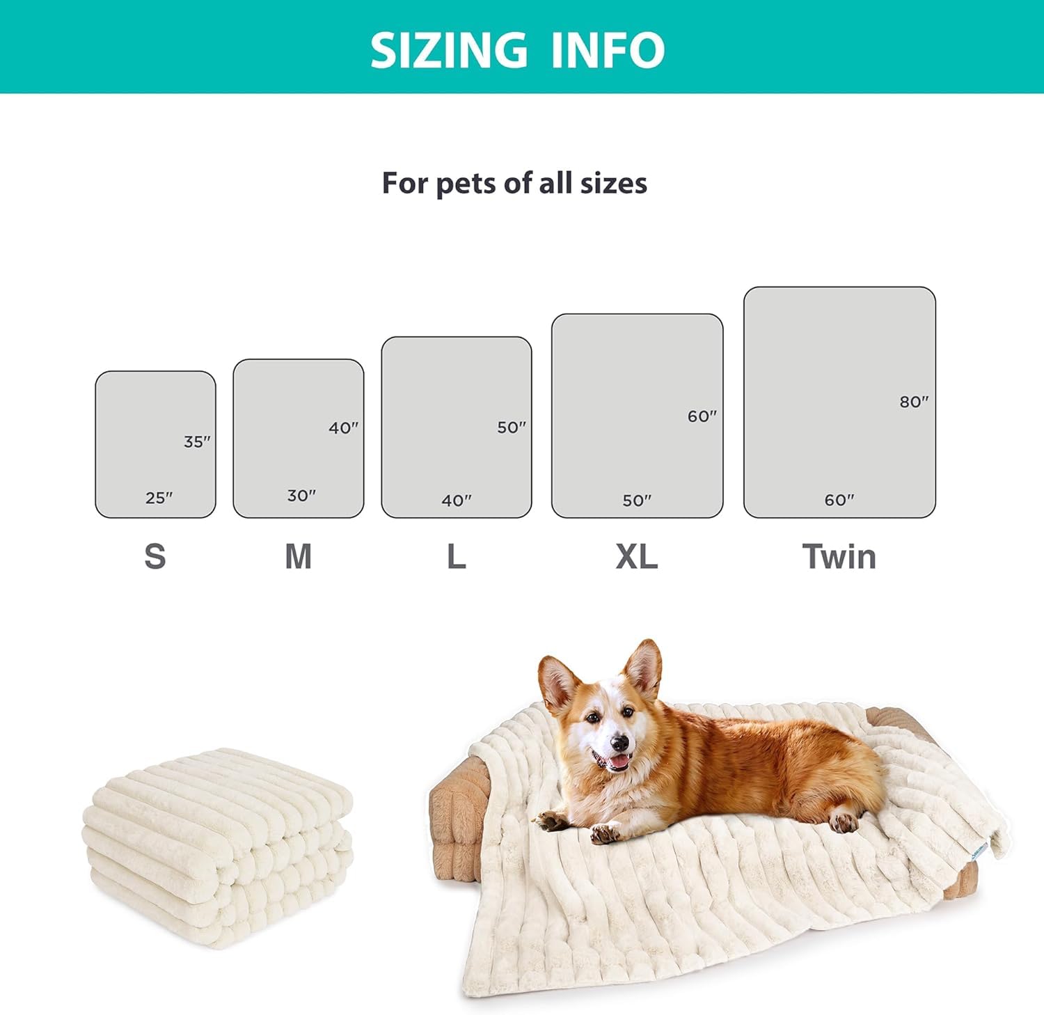 Manta ZAKAPAWS para perros con tacto cálido y reconfortante.
