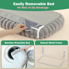 Zakkart SnugCloud, marco metálico estable para gatos activos sin balanceo.