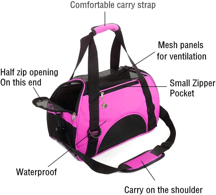 ZaneSun transportín para gato rosa, material 600D Oxford ligero y duradero.
