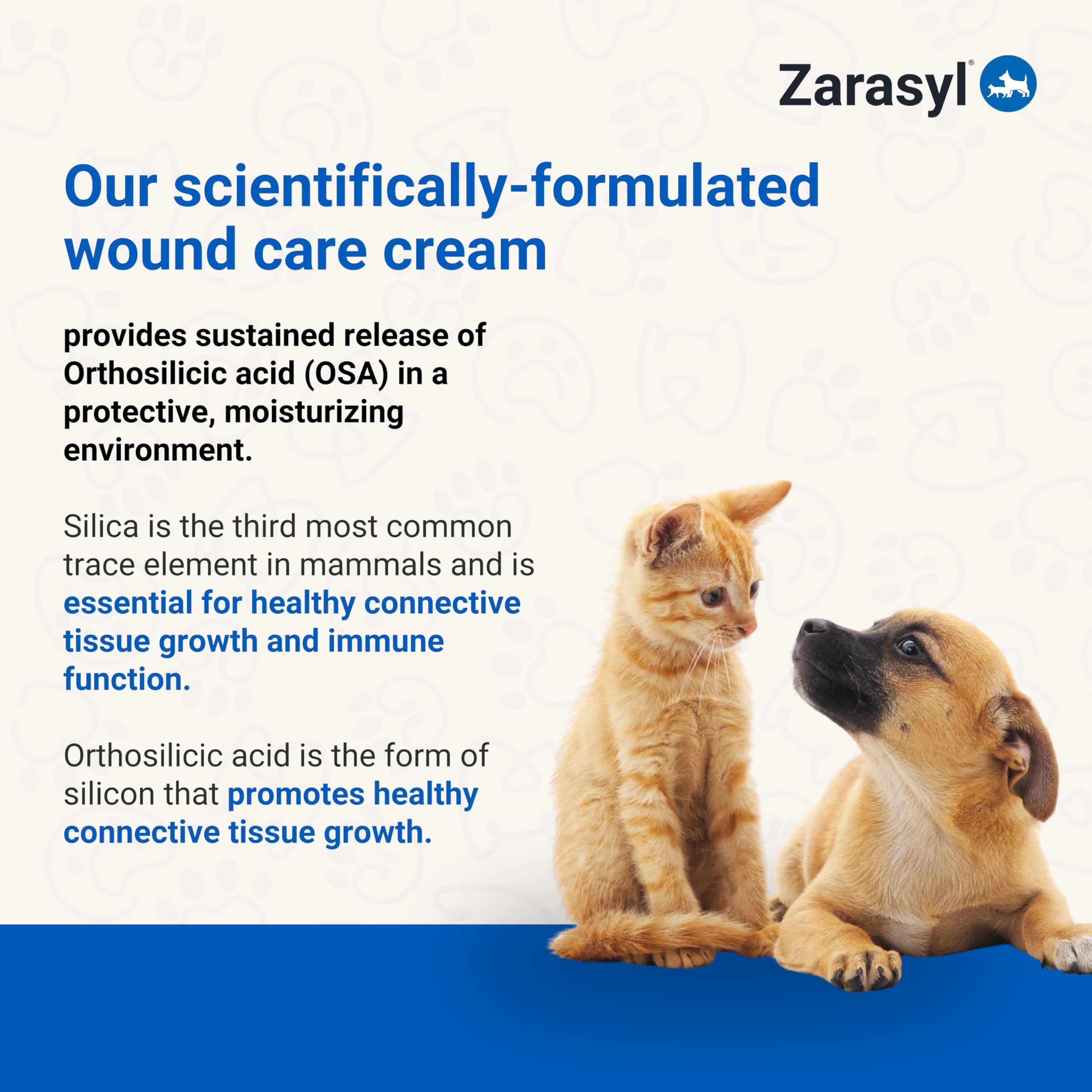Zarasyl Companion liberacion-osa-sostenida suministra ácido ortosilícico para soporte del tejido.