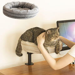 Cama de gato ZBUQ para escritorio, superficie 16x16 y cómodo acolchado.