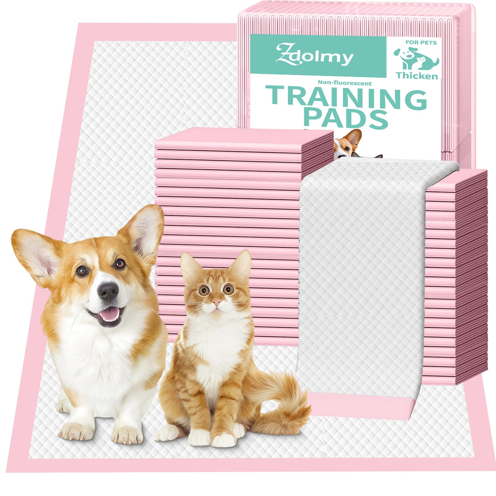 Almohadillas para cachorros Zdolmy rosa 18x24, ideal para entrenamiento diario.