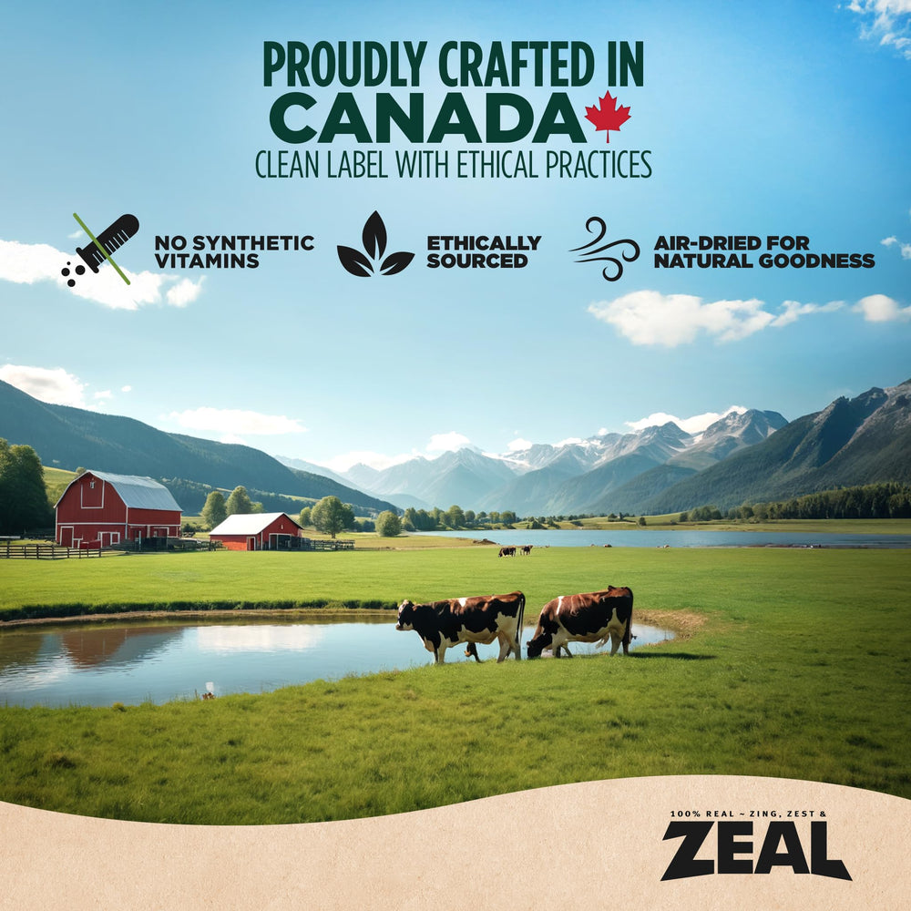 ZEAL Canadá deshidratado al aire mantiene nutrientes esenciales.