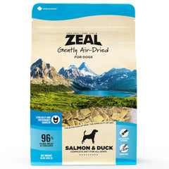 ZEAL Canadá salmón-pato deshidratados al aire para perro, fuente de proteína.
