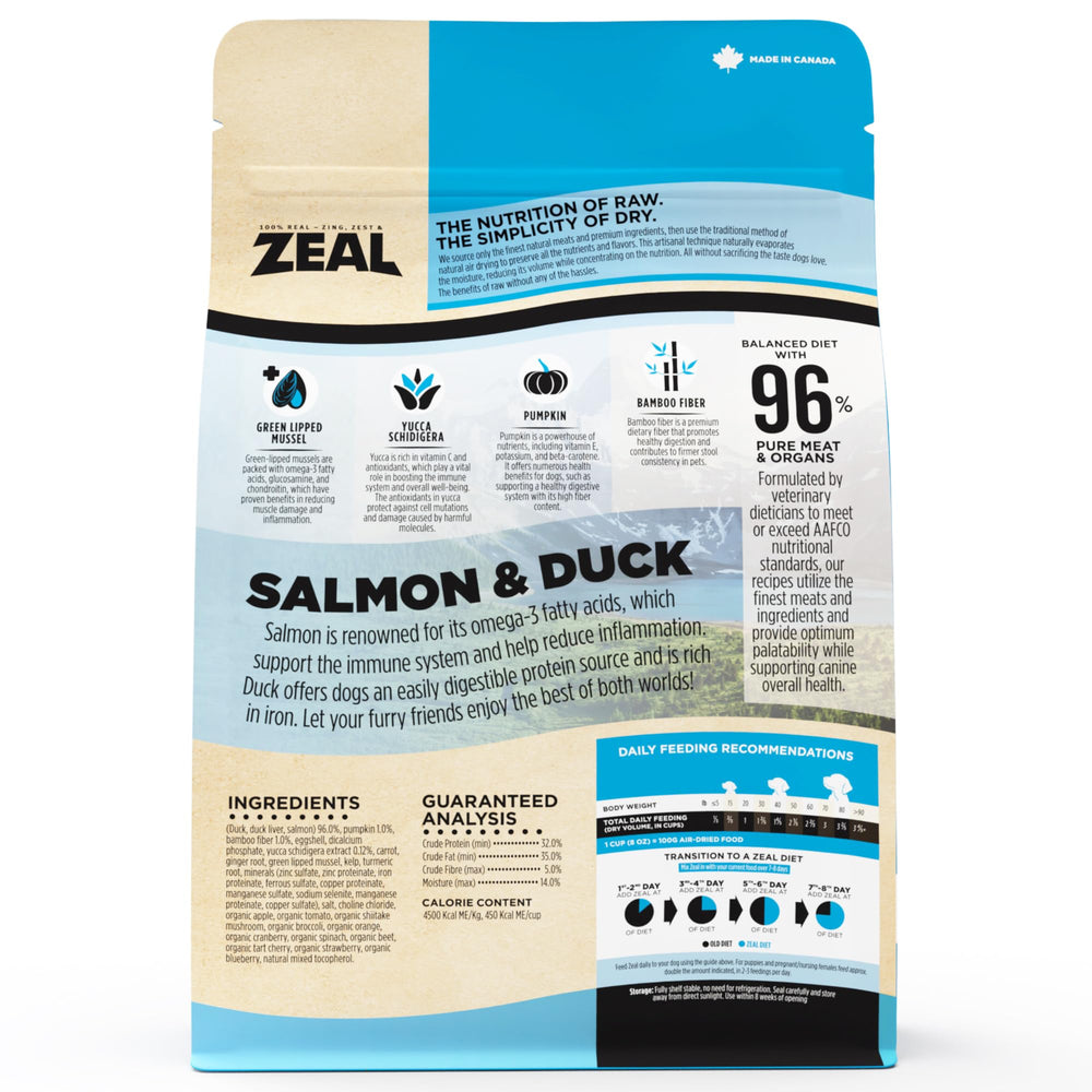 ZEAL Canadá trozos de salmón y pato en cada bocado