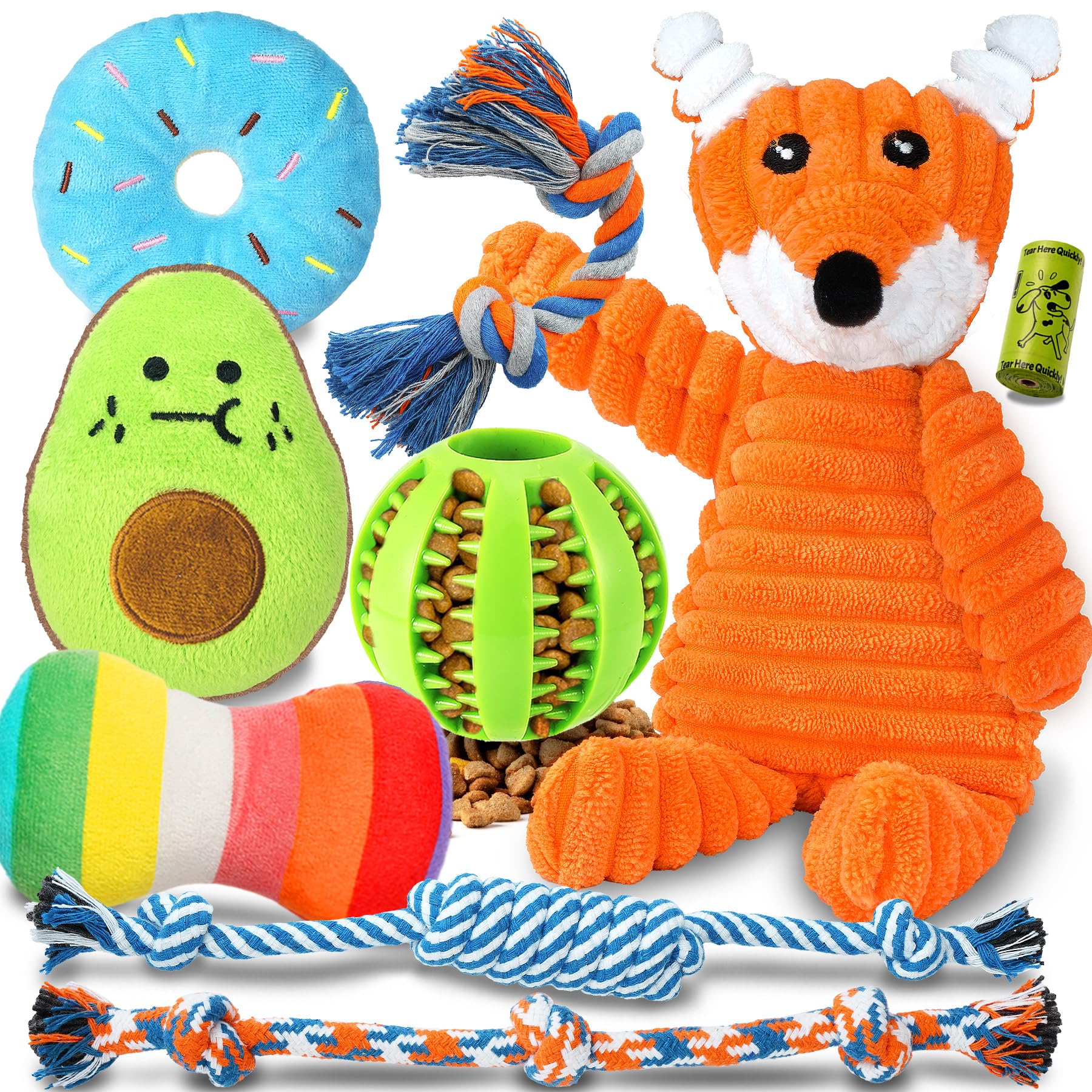 Jouet peluche Zeaxuie qui couine pour chiots, stimulation ludique et gencives apaisées