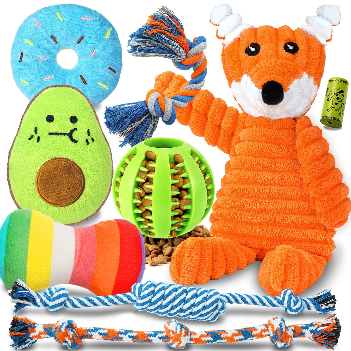 Jouet peluche Zeaxuie qui couine pour chiots, stimulation ludique et gencives apaisées