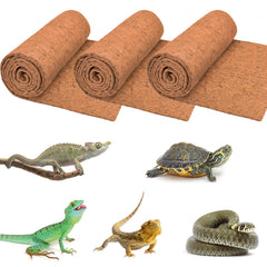 ZeeDix alfombra coco para terrario con tres rollos, uso seguro para reptiles