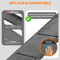 Zendova rampa para perros con superficie antideslizante, evitar resbalones en cualquier clima.