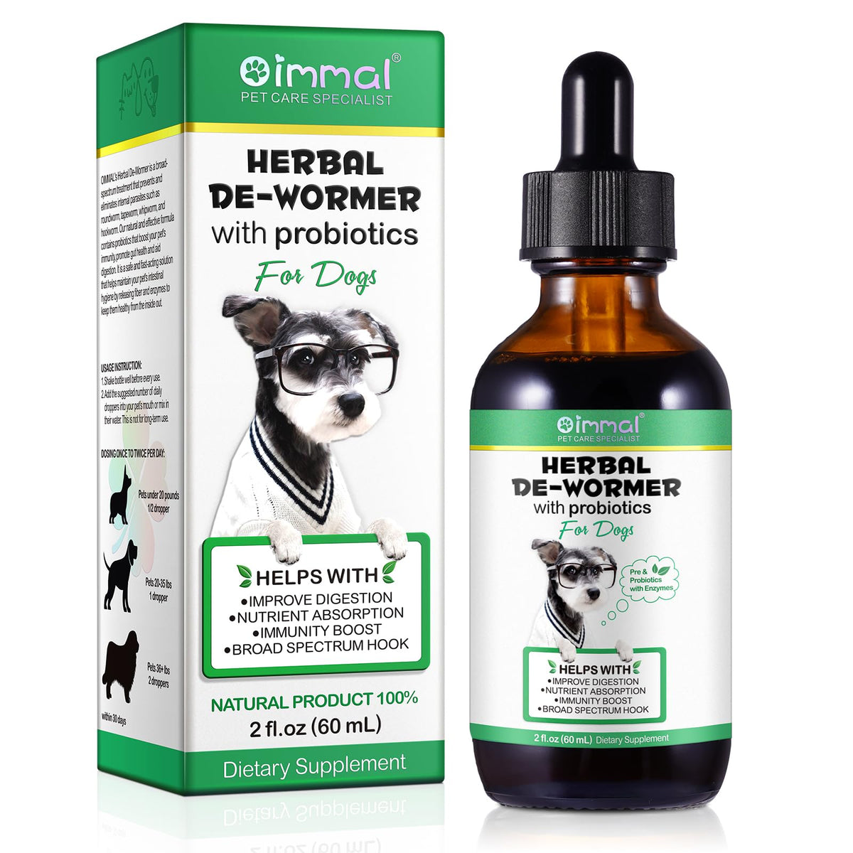 Zenpaws No Más Gusanos: gota en botella para apoyar la digestión de tu perro