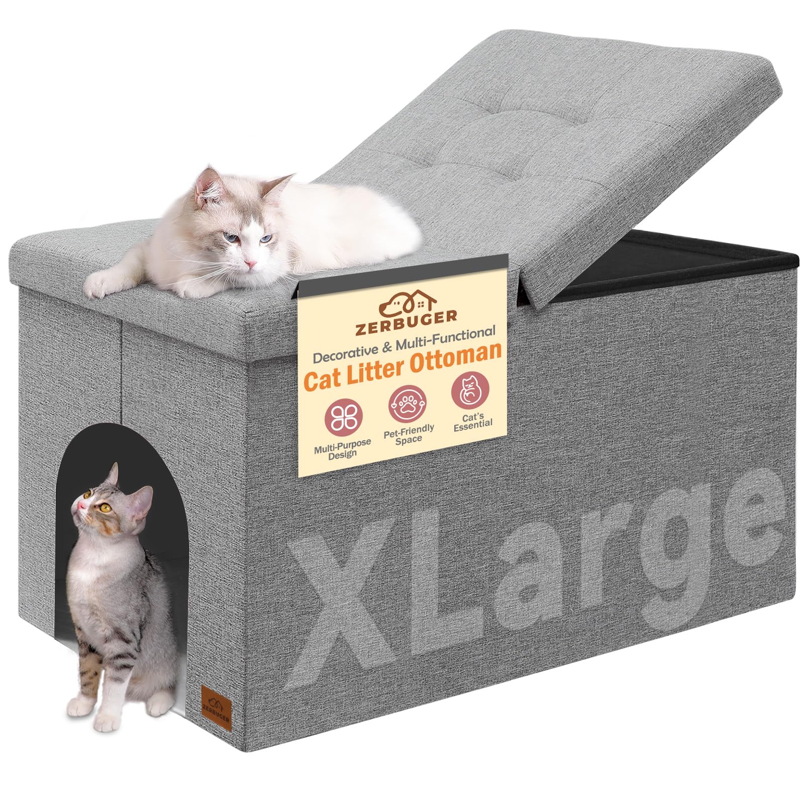 Zerbuger caja-arena-gato-mueble-exterior: oculta la caja de arena y mejora la estética del hogar.