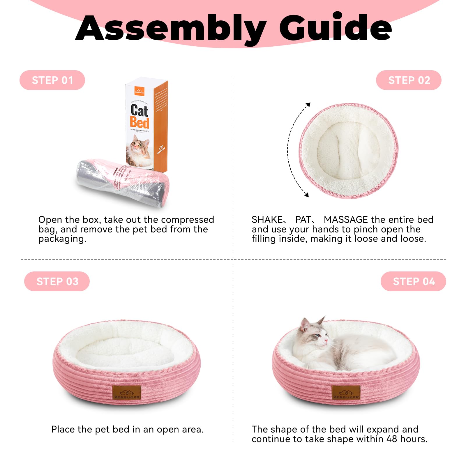 Cama Zerbuger con tallas diferentes para gatos y perros pequeños.