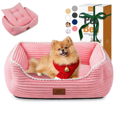 Zerbuger cama ortopédica para perros medianos, vista frontal, soporte suave.