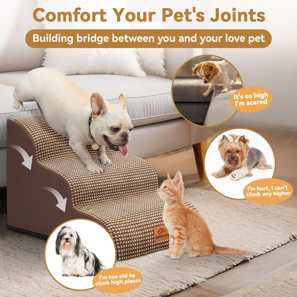 Zerbuger escalera para gatos, tres pasos junto al sillón.