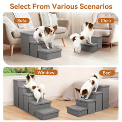 Zerbuger escalera para perros con almacenamiento integrado y acceso cómodo.
