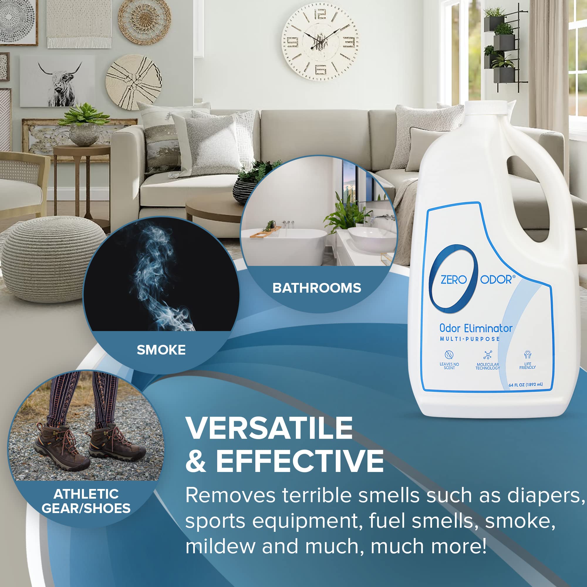 Zero Odor en baño para neutralizar olores de forma segura.