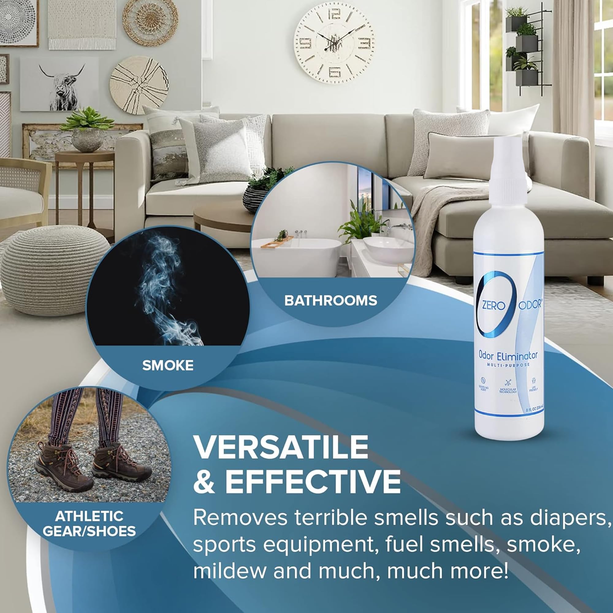 Zero Odor para guarderia y cuartos de bebe, elimina olores persistentes