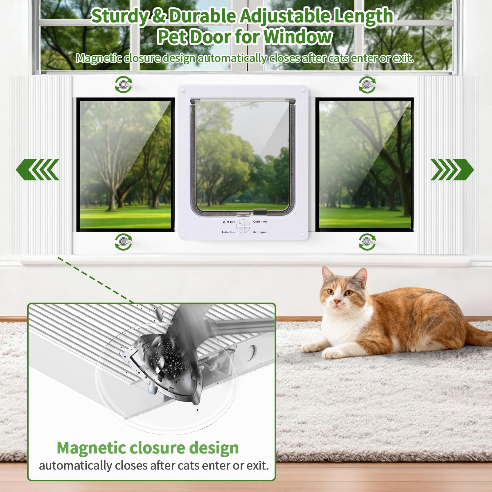 Acceso cómodo para gatos: Zerzuo permite paso libre sin comprometer la seguridad.