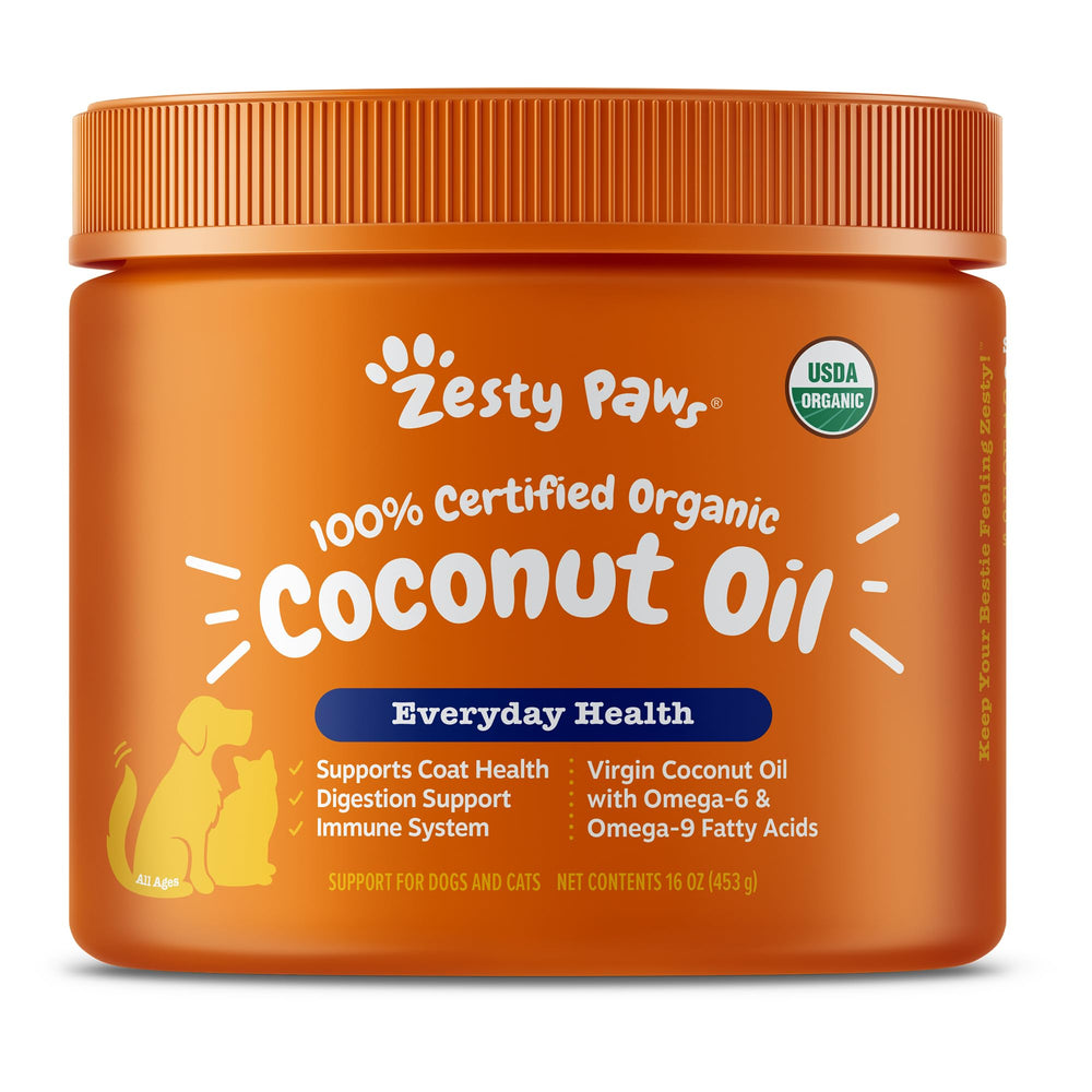 Zesty Paws Aceite de Coco para perros, bote, apoyo suave para digestión