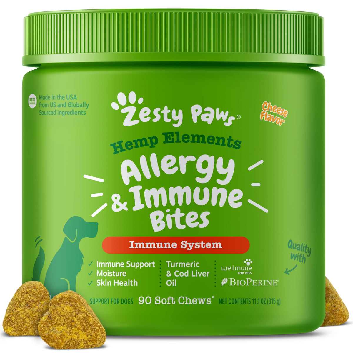 Zesty Paws Aller-Immune Bites en botella para uso diario