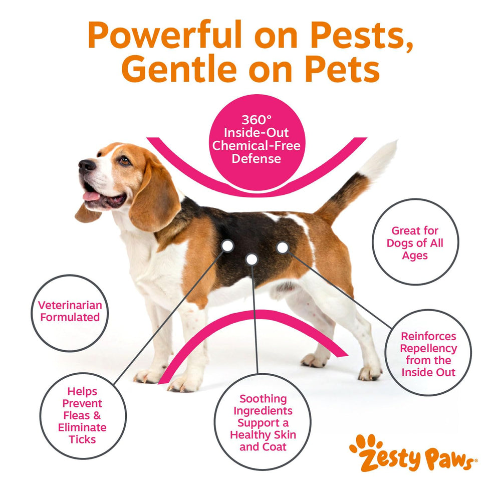 Zesty Paws botella masticables para perros, fácil de almacenar