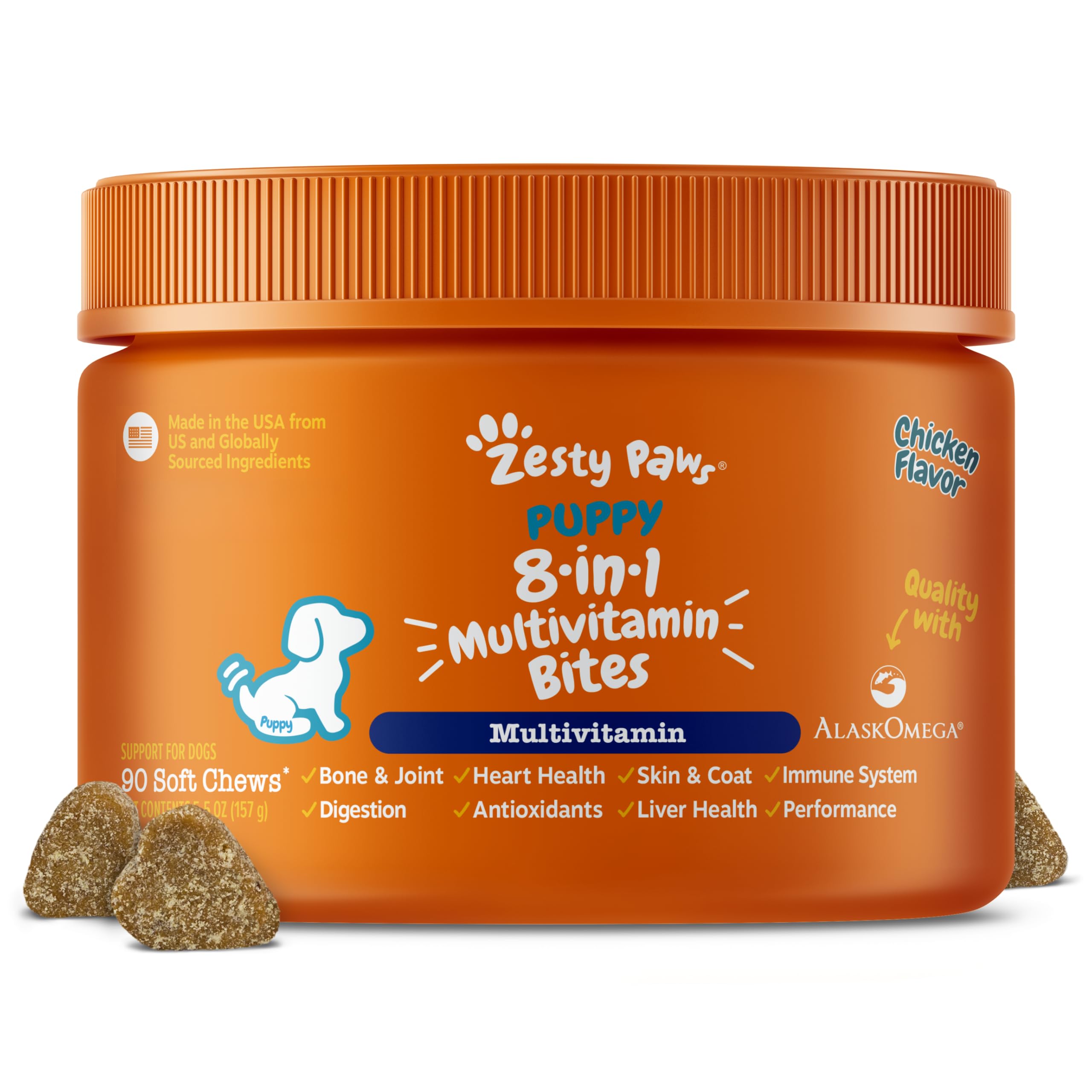 Zesty Paws multivitamínico para perros en botella, apoyo general diario