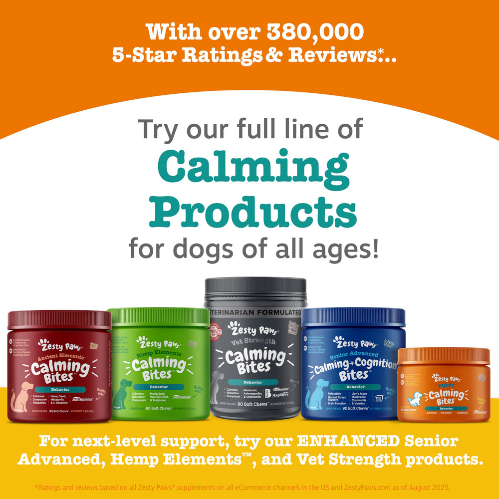 Zesty Paws Calming Chews para-fuegos-artificiales: ayuda durante fiestas y ruidosos eventos