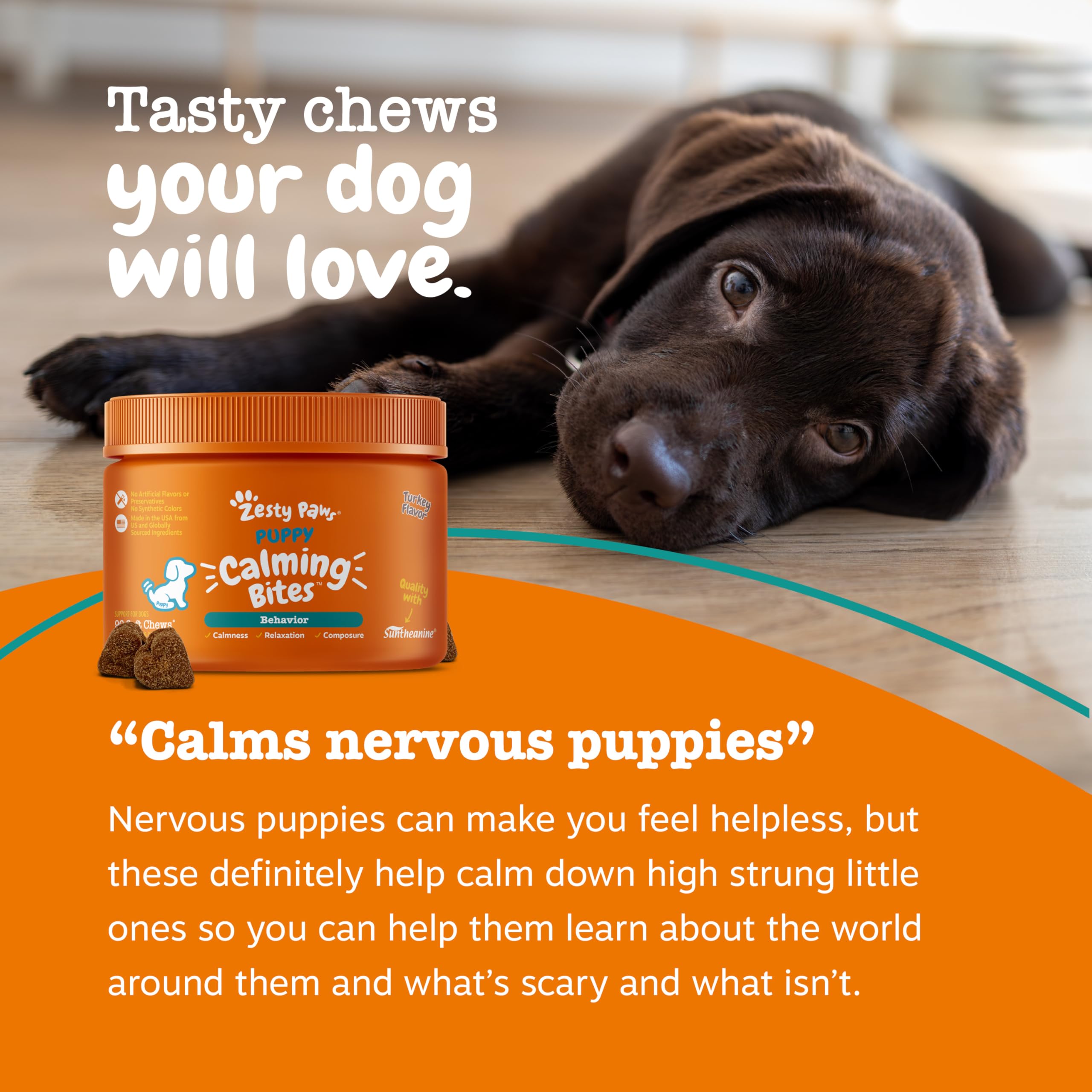 Golosinas Zesty Paws alineadas en empaque 90 unidades.