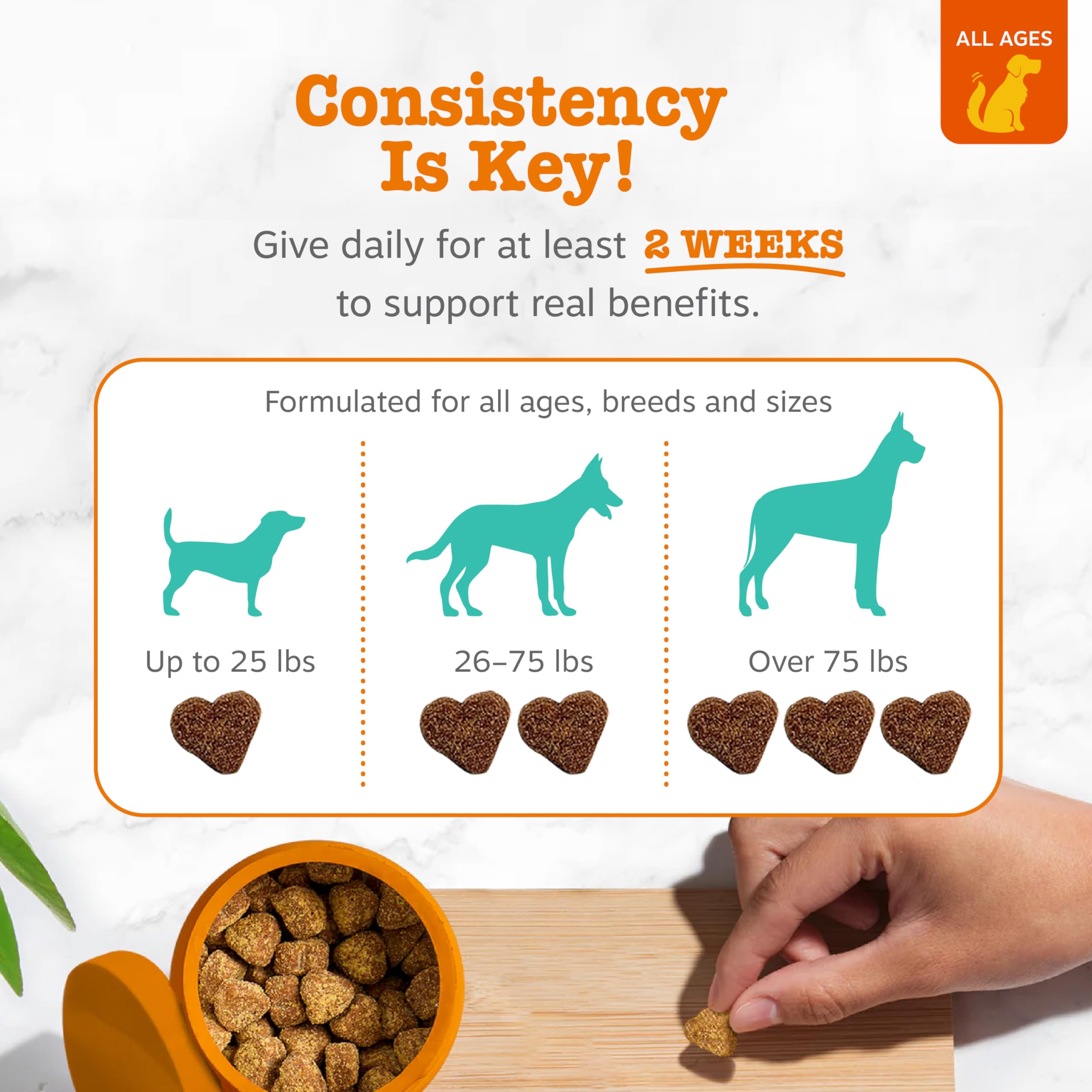 Zesty Paws masticables calmantes: sabor mantequilla de maní para premiar