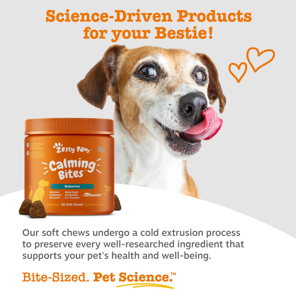 Zesty Paws Calming Chews textura masticable suave para calma