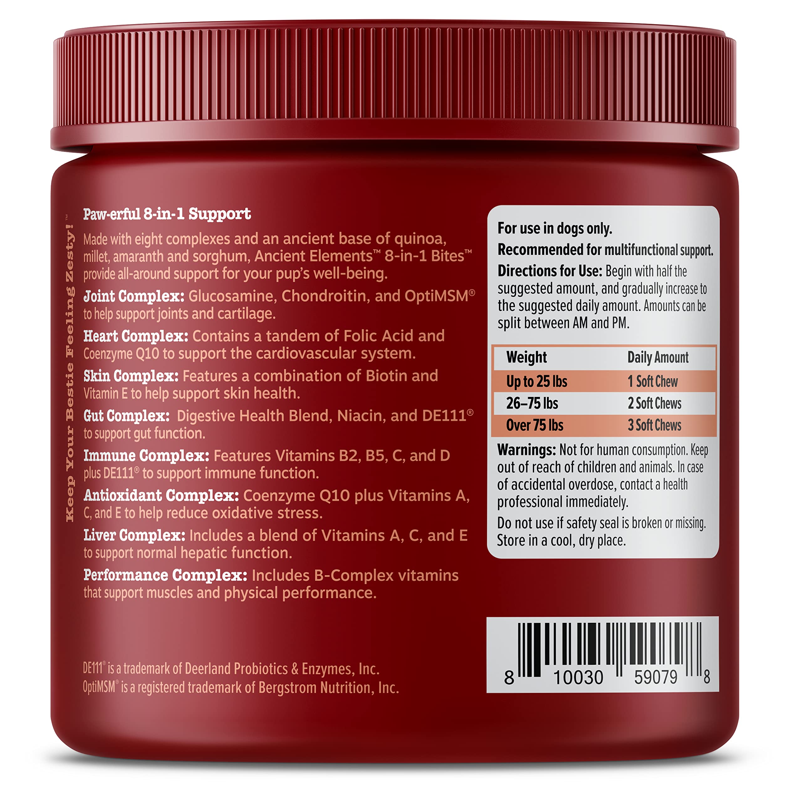 Zesty Paws Dog Multivitamin: mezcla con comida diaria para facilitar la suplementación.