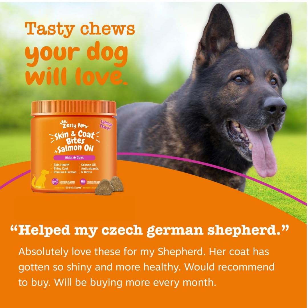 Zesty Paws envase de 90 cápsulas para un plan de mantenimiento constante.