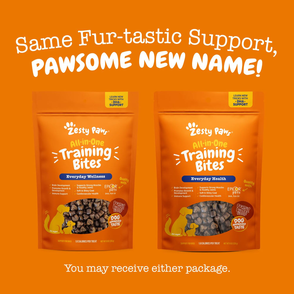 Friandises Zesty Paws riches en oméga pour le soutien musculaire et la mobilité.