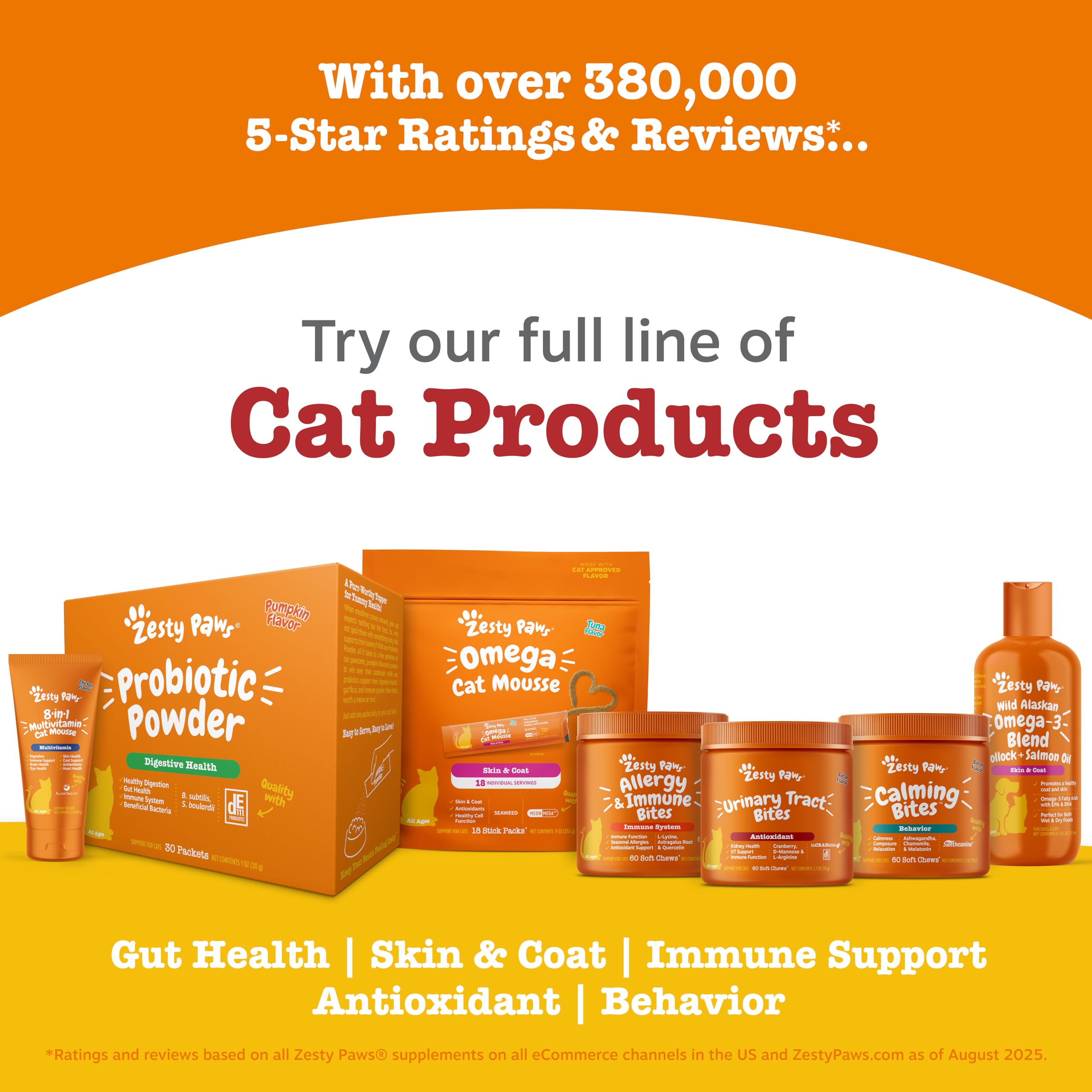 Zesty Paws Hairball Gato: 14 unidades para uso diario.