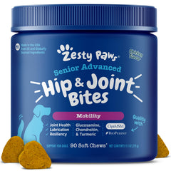 Zesty Paws Mobility Bites envase práctico para movilidad diaria de perros