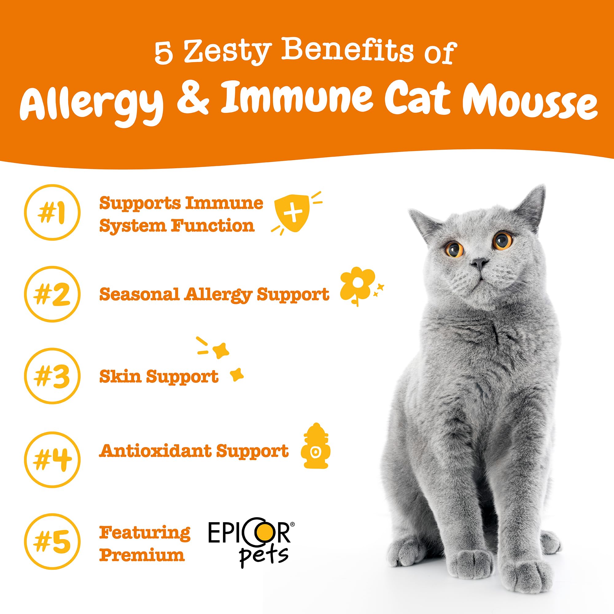 Zesty Paws Mousse para gatos, aplicación fácil sobre la comida diaria.